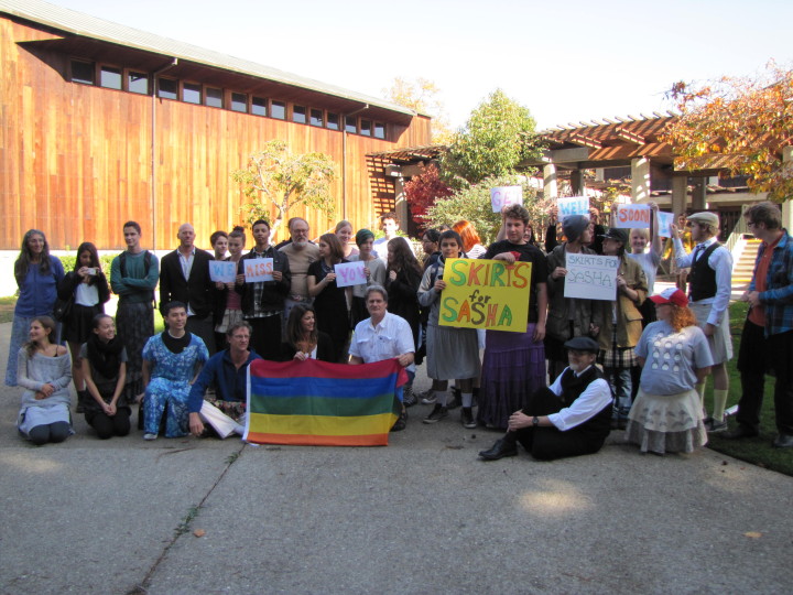 Berkeley students wear skirts for hate crime victim