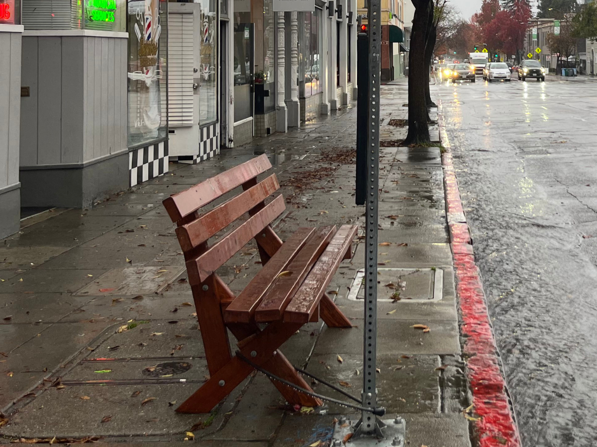 Cal grad brings DIY bench to an empty Berkeley bus stop