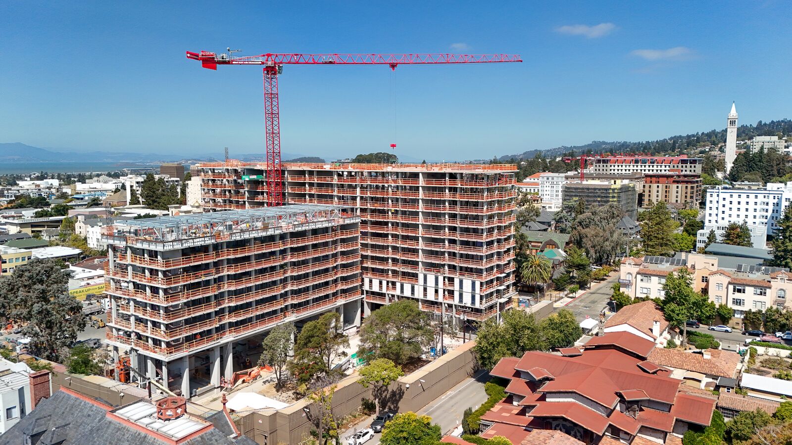 Photos: New student housing at People's Park tops out,' giving sense of its scale