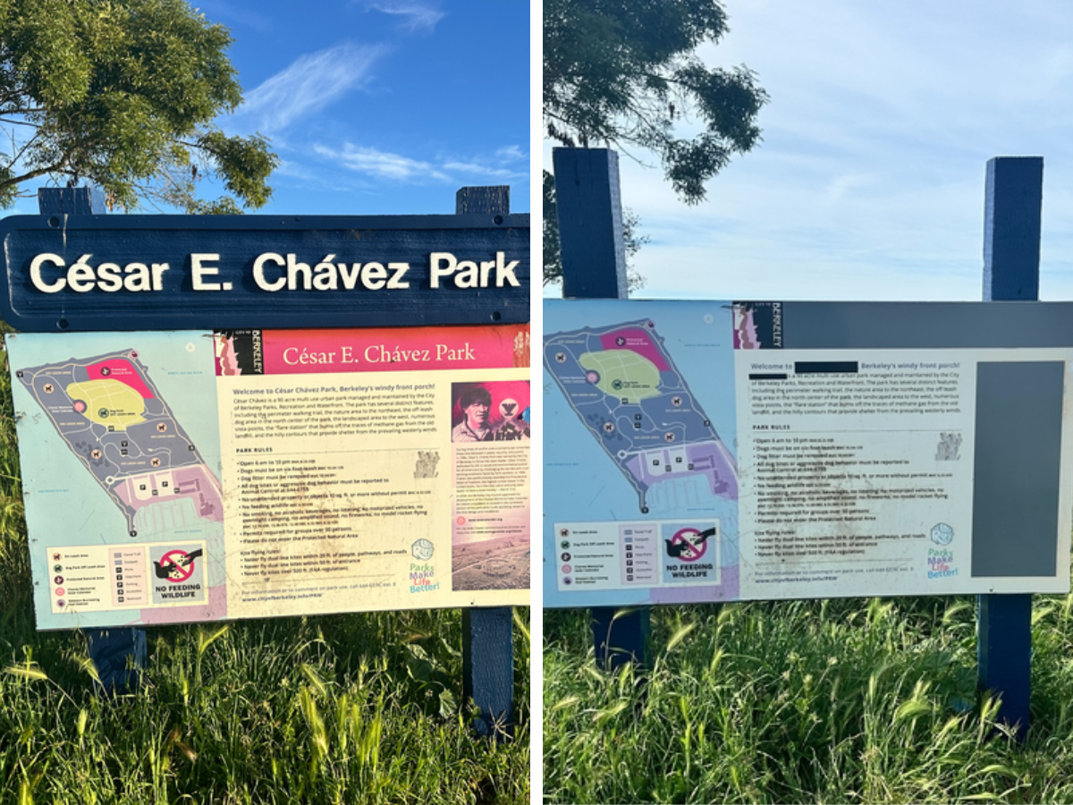 Cesar Chavez's name and image have been erased from Berkeley park